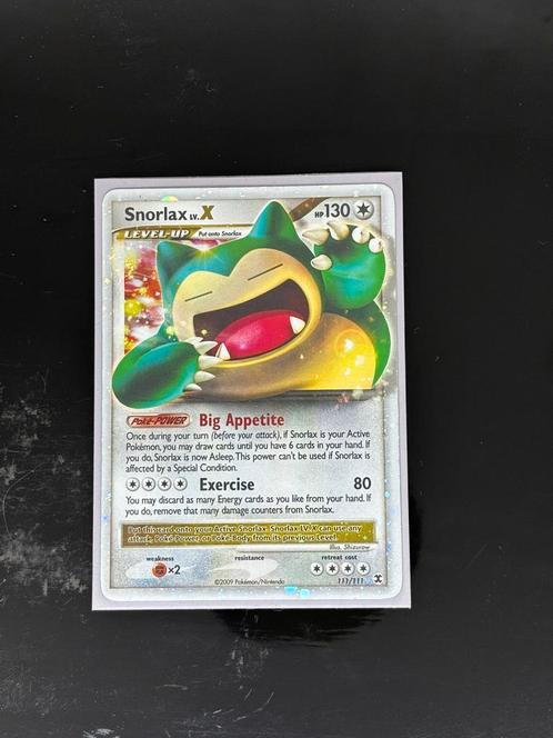 Snorlax lv.X 111/111, Hobby en Vrije tijd, Verzamelkaartspellen | Pokémon, Zo goed als nieuw, Losse kaart, Ophalen of Verzenden