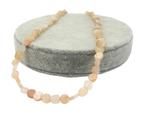 Maansteen ketting met zilveren slotje (45 cm), -, Beige, -, Nieuw
