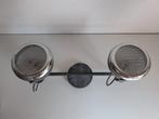 Industriële plafondlamp met 2 spots, Gebruikt, Metaal of Aluminium, Ophalen of Verzenden, Industrieel