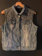 Denim gilet, mouwloos denim vestje met borduursels mt40/42, Kleding | Dames, Bodywarmers, Ophalen of Verzenden, Zo goed als nieuw