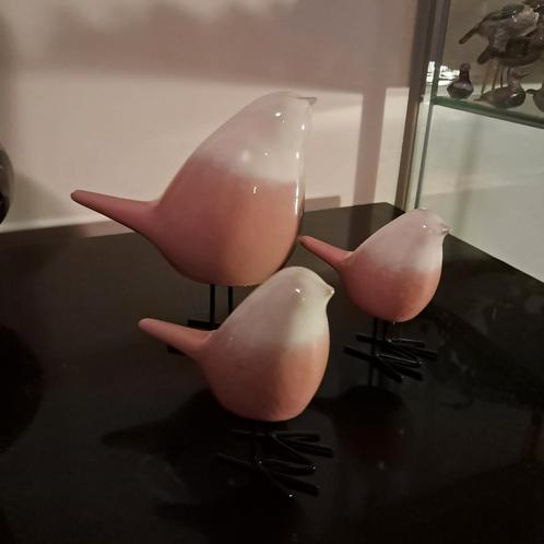 3 Keramieken Vogels op Pootjes - Decoratie, Huis en Inrichting, Woonaccessoires | Overige, Zo goed als nieuw, Ophalen of Verzenden