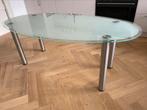 Design glazen eettafel, Huis en Inrichting, Tafels | Eettafels, 50 tot 100 cm, Glas, 150 tot 200 cm, Zo goed als nieuw