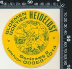 Sticker: Bloemenboetiek Heidelust, Ophalen of Verzenden, Zo goed als nieuw, Bedrijf of Vereniging