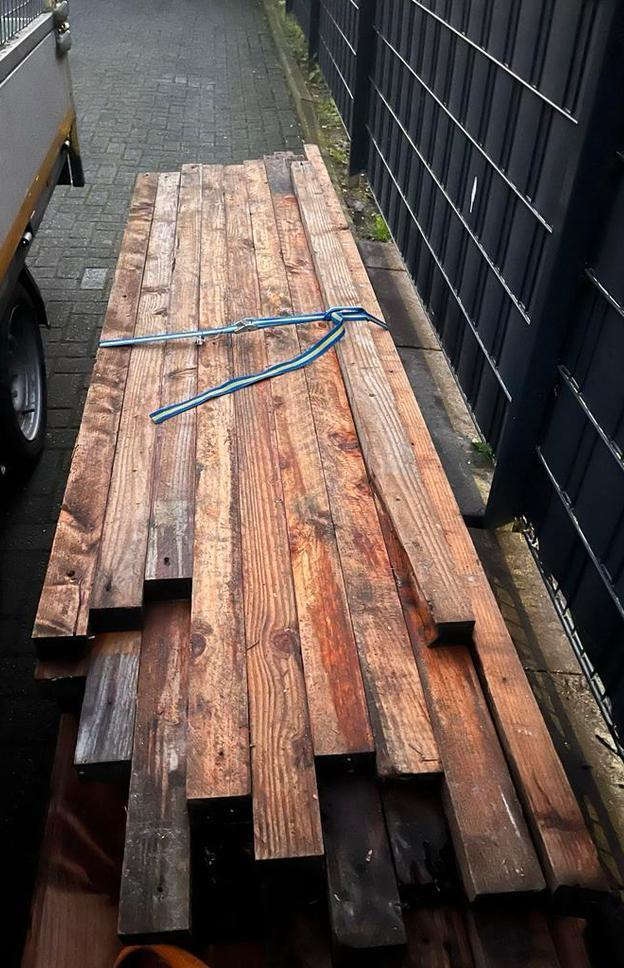 Grote partij Douglas hout - Balken en Dakbeschot, Tuin en Terras, Overkappingen, Gebruikt, Ophalen