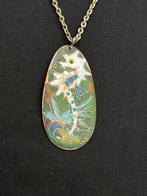 Vintage cloisonné emaille zeepaardje kettinghanger, Gebruikt, Ophalen of Verzenden, Rood, Overige materialen