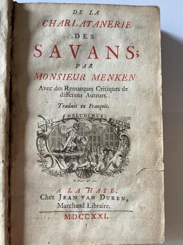 Mencke - Charlatanerie des Savans (1721) beschikbaar voor biedingen