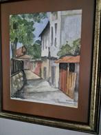 AQUAREL MARCUS VAN SOEST KLEUR RIJK STRAATJE, Ophalen of Verzenden