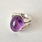 Zilveren ring met amethist - Maat 17, Ophalen of Verzenden, Zilver, Ring