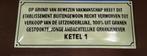emaille bord ketel 1 jenever, Ophalen, Zo goed als nieuw, Reclamebord