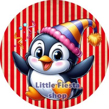 LF6389 icing frosting pinguin 20cm eetbare taart print top beschikbaar voor biedingen
