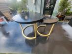 Salon tafels pantser hooglans zwart met gouden poot, Ophalen