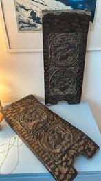 Antieke Japanse panelen oude meubelonderdelen houtsnijwerk, Antiek en Kunst, Ophalen of Verzenden