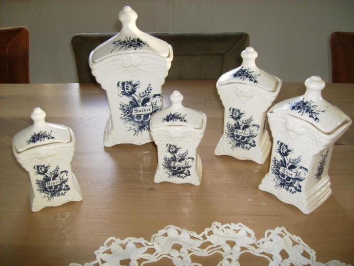 Voorraadpotten, steengoed, vintage, Antiek en Kunst, Antiek | Keukenbenodigdheden, Ophalen of Verzenden