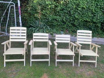 Voer houten tuinstoele, inklapbaar beschikbaar voor biedingen