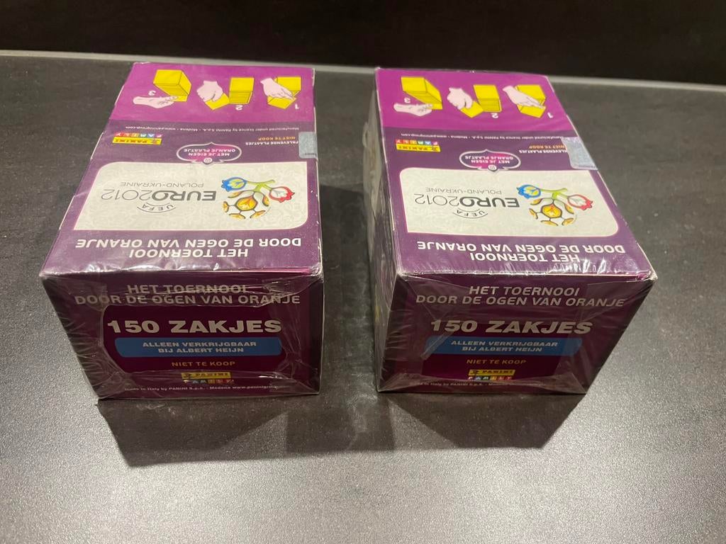 2x Euro 2012 panini originele sealed box 150 st Albert Heijn, Ophalen of Verzenden, Nieuw, Meerdere stickers