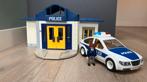 Playmobil politiebureau met auto, kluis  politiehond., Ophalen of Verzenden, Gebruikt