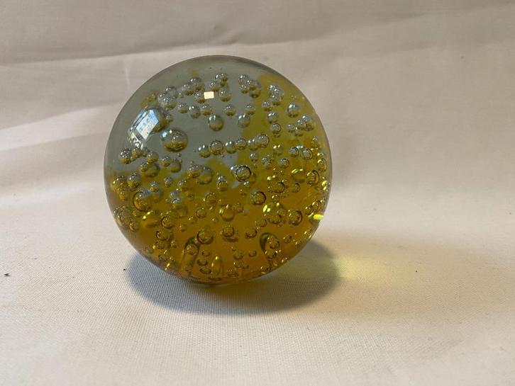 Retro Press papier glazen bol met luchtbelletjes, Huis en Inrichting, Woonaccessoires | Overige, Gebruikt, Ophalen