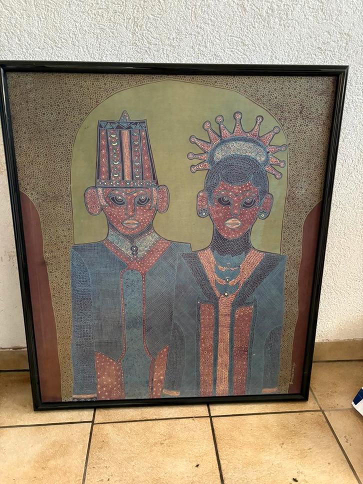 Batik schilderij, Antiek en Kunst, Kunst | Niet-Westerse kunst, Ophalen of Verzenden
