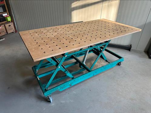 Schaarheftafel, verstelbare werkbank 2000x1000mm, Doe-het-zelf en Verbouw, Werkbanken, Zo goed als nieuw, Ophalen