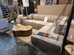 Salontafel Mangohout en Travertin 129 x 84 cm Showmodel!, Huis en Inrichting, Ophalen, 100 tot 150 cm, Bornsestraat 31, 50 tot 100 cm