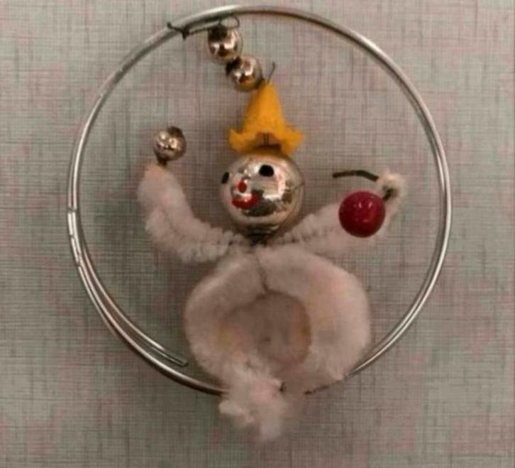 Kerstbal mooie antieke gablonzer clown kerstbal, Diversen, Kerst, Ophalen of Verzenden