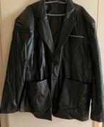 Zwarte leren blazer, Ophalen of Verzenden, Zo goed als nieuw, Overige maten, Zwart
