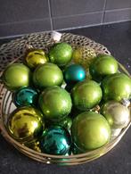 15 DIVERSEN GROEN GLAZEN KERSTBALLEN NU 10€ ZIE FOTO,S, Diversen, Kerst, Ophalen of Verzenden, Zo goed als nieuw