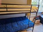Zwart metalen stapelbed, Huis en Inrichting, Slaapkamer | Stapelbedden en Hoogslapers, Ophalen, Gebruikt, 90 cm, 160 tot 180 cm