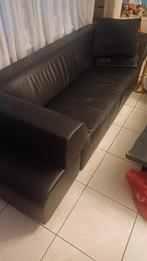 Bankstel leer, Ophalen of Verzenden, Zo goed als nieuw, 75 tot 100 cm, Leer