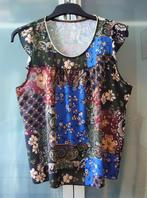 Blouse met bloemenprint maat L, Kleding | Dames, Ophalen of Verzenden, Zo goed als nieuw, Maat 42/44 (L), Blauw