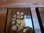 2 houten paneeltjes met intarsia afbeelding, A. Cuomo Co. It, Ophalen of Verzenden