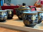 Jingdezhen-stijl porseleinen theeset – 4 kopjes & theepot, Verzenden, Zo goed als nieuw, Overige stijlen, Porselein