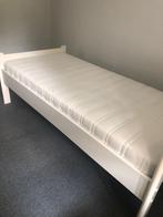 1 persoons wit ledikant met Auping matras en spiraalbodem, Huis en Inrichting, Ophalen, 90 cm, Eenpersoons, Wit