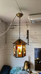 Hele mooie antieke Amsterdamse school glas in loodlamp, Antiek en Kunst, Ophalen