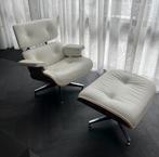 Eames lounge chair + hocker Replica white wit leer Stoel, Huis en Inrichting, Fauteuils, Ophalen, Zo goed als nieuw, Leer