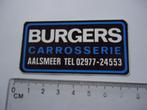 sticker oud Burgers carrosserie aalsmeer auto truck trailer, Verzenden, Zo goed als nieuw