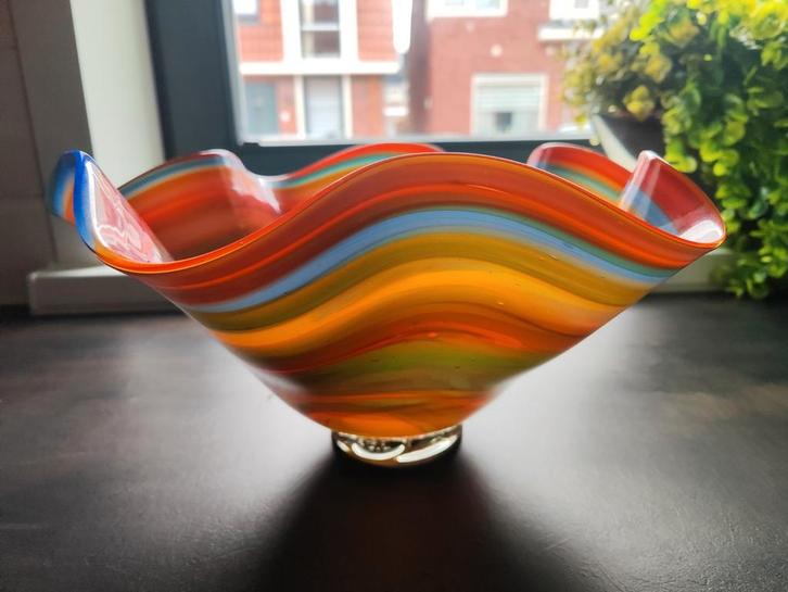 Goldan Talast Glazen Schaal jaren 60 nieuwstaat gesigneerd, Antiek en Kunst, Kunst | Designobjecten, Ophalen of Verzenden