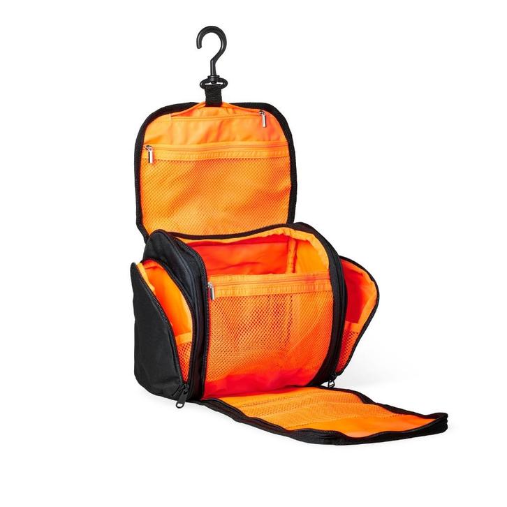 Packaluscious toilettas (29x13x19 cm)  - zwart & neon oranje, Sieraden, Tassen en Uiterlijk, Toilettassen, Nieuw, Heer of Dame