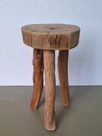 houten boomstam kruk platen-tafel bijzet-tafeltje h= 47cm, Ophalen of Verzenden, Gebruikt, Hout