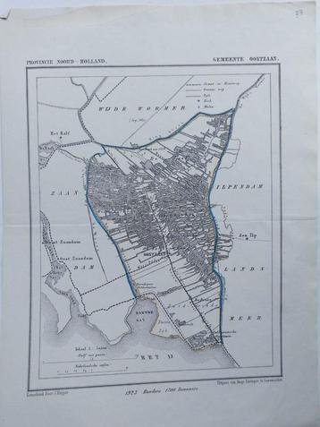 33 / Oostzaan De Ilp Het IJ Zaandam Litho uit 1865 J. Kuyper beschikbaar voor biedingen