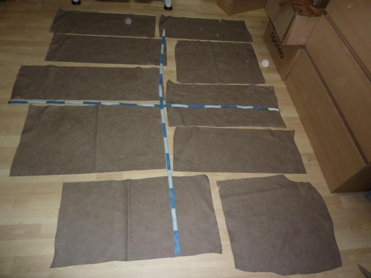 Meleebruin nr 2 met 10 reten soepel echt leer rundleer, Hobby en Vrije tijd, Stoffen en Lappen, Nieuw, Leer of Kunstleer, 30 tot 120 cm
