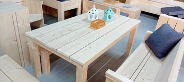 Steigerhout tafel showroom opruimen beschikbaar voor biedingen