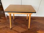 Retro bijzettafel schooltafel keukentafel hout met stootrand, Ophalen, Gebruikt, Tafel(s)