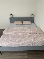 Tweepersoonsbed Ikea, Huis en Inrichting, Slaapkamer | Boxsprings, 160 cm, Grijs, Zo goed als nieuw, Ophalen