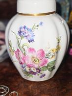 Vintage porseleinen Potje met Bloemen, Wit, Aardewerk of Porselein, Ophalen of Verzenden, Zo goed als nieuw