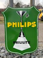 Dubbelzijdig Philips lamp emaille bord origineel, Verzamelen, Reclamebord, Ophalen of Verzenden, Zo goed als nieuw