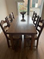 Eettafel met 6 stoelen, Huis en Inrichting, Tafels | Eettafels, Ophalen, Gebruikt, Eikenhout, 50 tot 100 cm