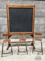 Set van 3 authentieke laboratoriumkrukken jaren 40 50, Met voetsteun, 60 tot 90 cm, Ophalen of Verzenden, Zo goed als nieuw
