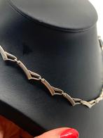 V829 Prachtige zilveren modernist ketting, Ophalen of Verzenden, X, Zilver, Zilver