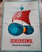 Vintage Scheepjeswol Poster - U vaart er wel bij!, Ophalen of Verzenden, A1 t/m A3, Overige onderwerpen, Rechthoekig Staand